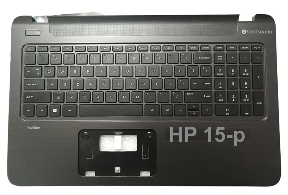 Clavier + plasturgie noir QWERTY US pour HP Pavilion 15-pxxx