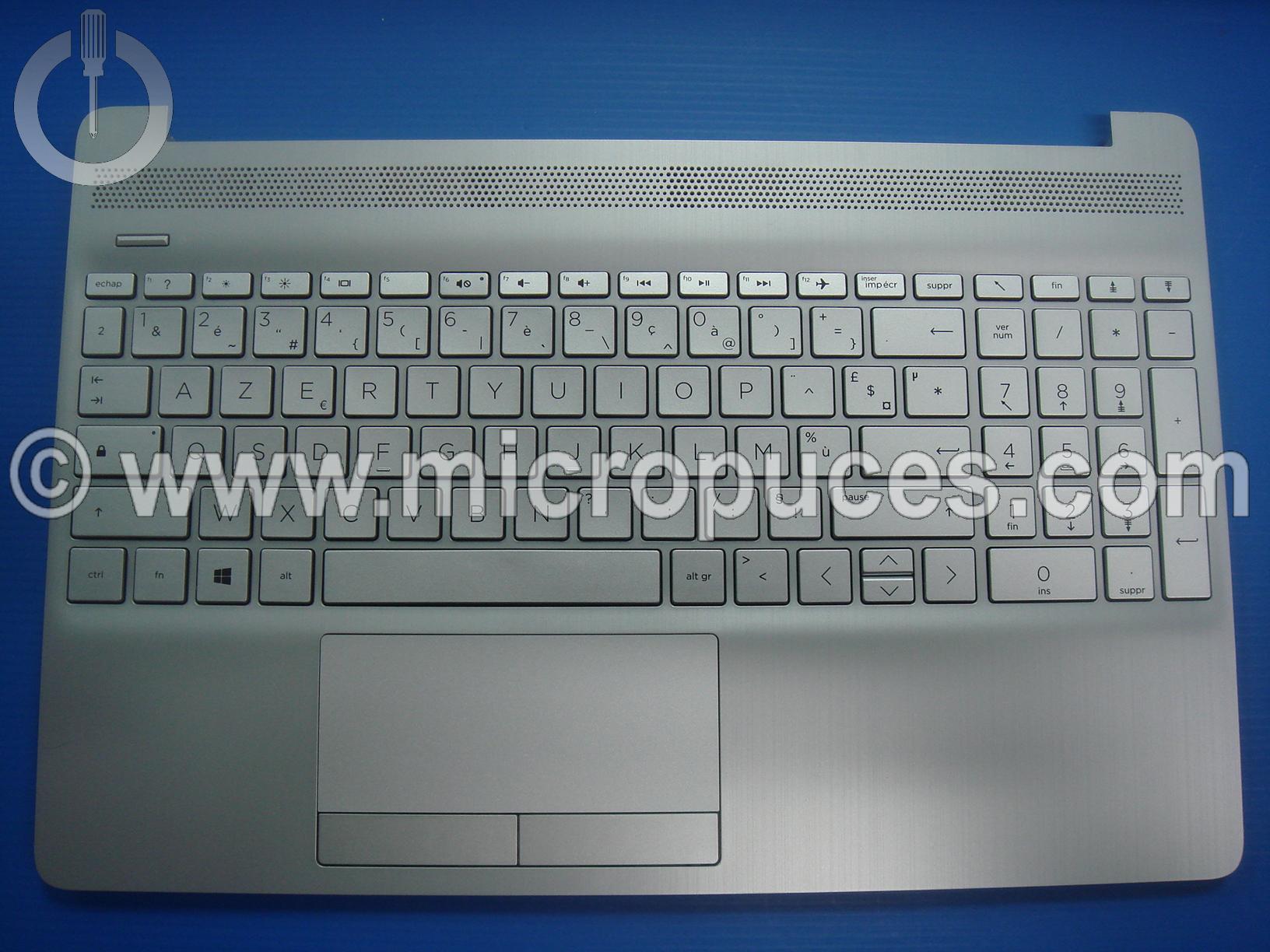 Clavier + plasturgie gris silver AZERTY pour HP Pavilion 15-dw