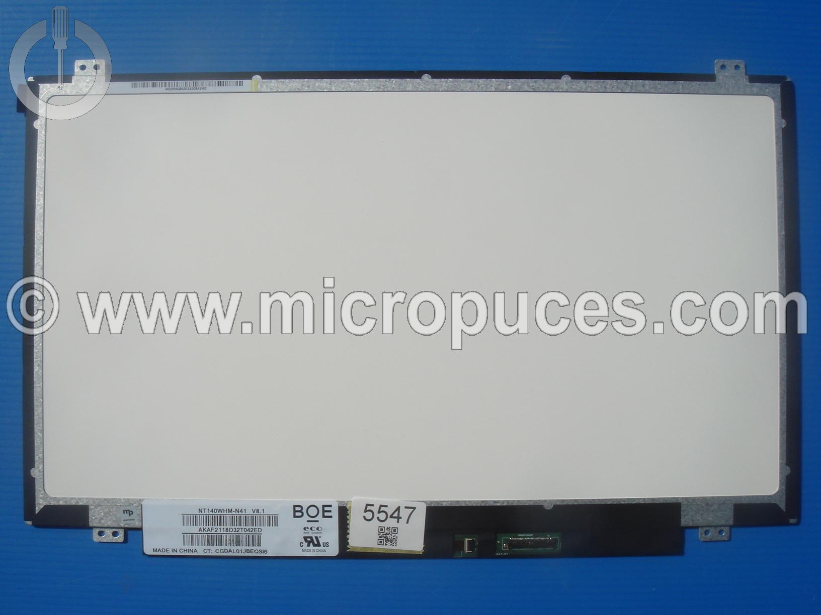 Ecran 14" Led Slim 30 pin HD 1366 x 768 - neuf