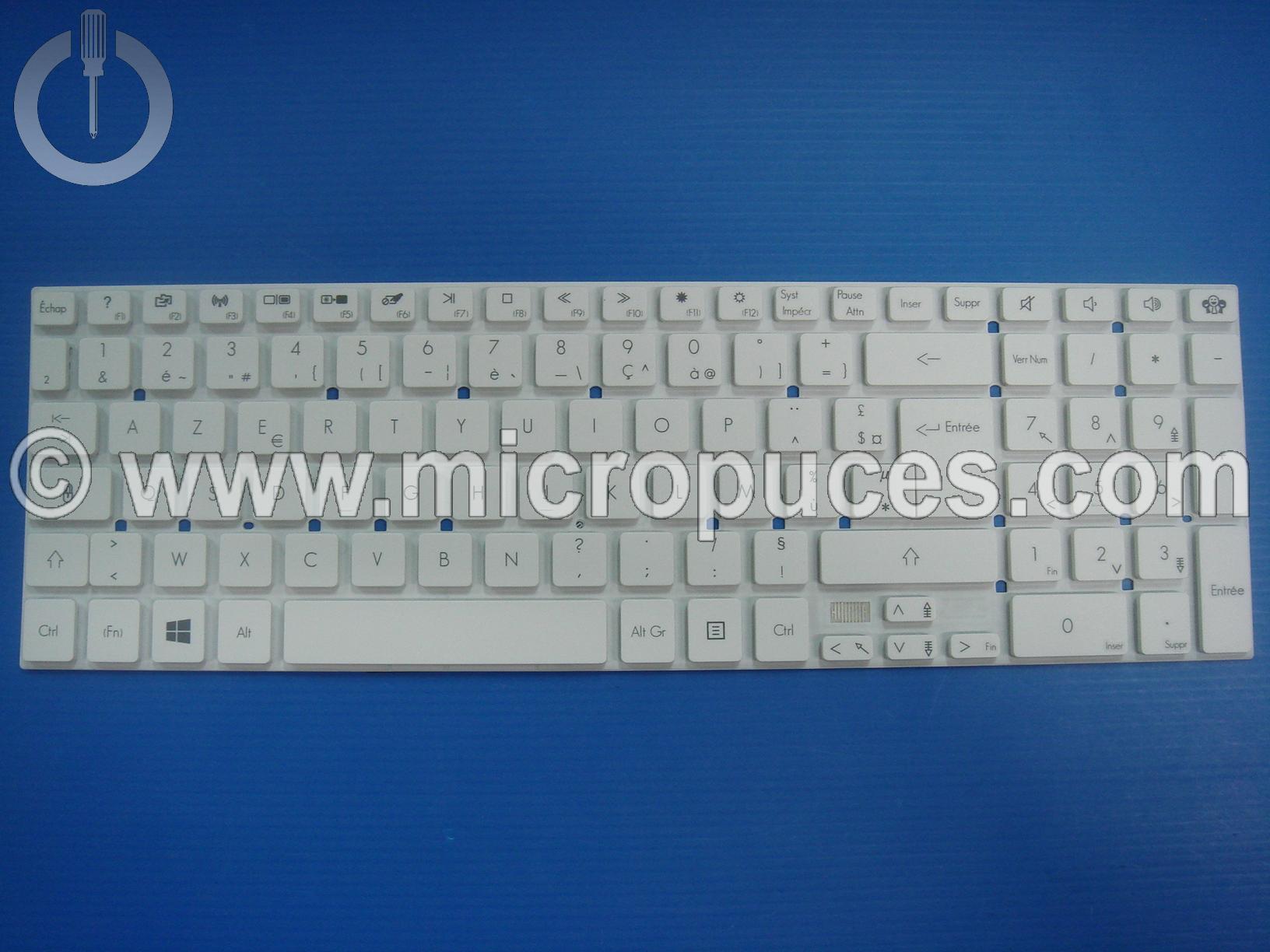 Clavier blanc NEUF AZERTY sans  grille pour PACKARD BELL EasyNote LS / LV / TS / TV