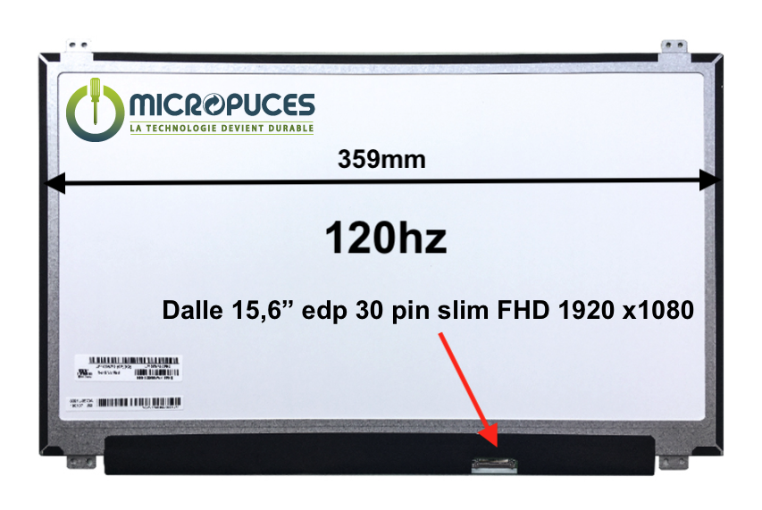 N156HHE-GA1 Ecran 15.6" 30 pin Slim FHD 1920 x 1080 - 359mm - 120Hz