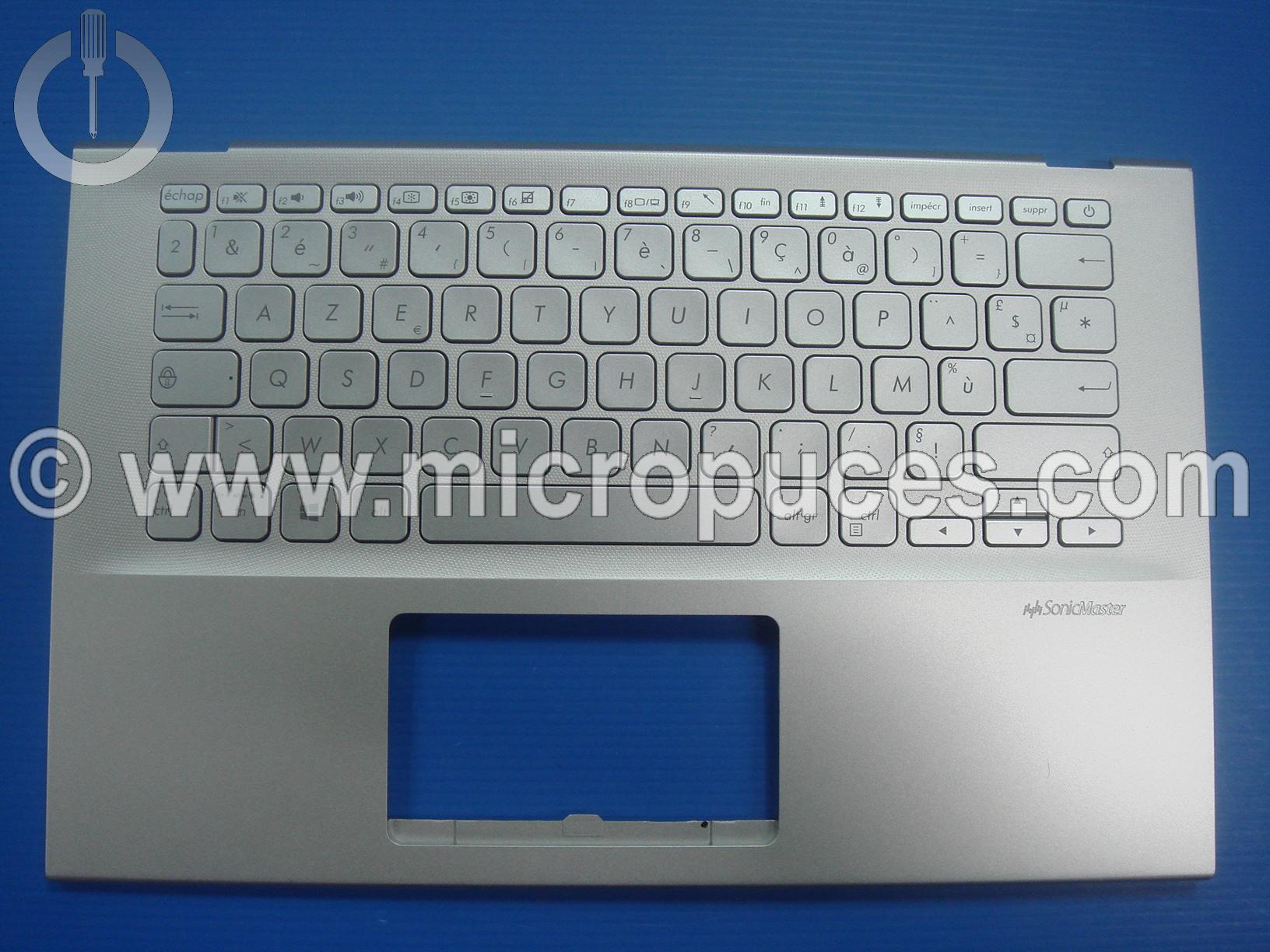Clavier AZERTY + plasturgie grise pour ASUS X412 sans rétroéclairage