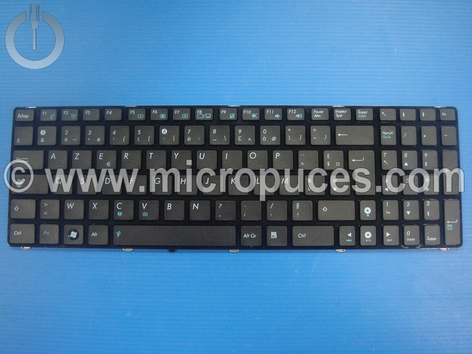 Clavier AZERTY noir pour ASUS B53 N53 K52 R500D X55