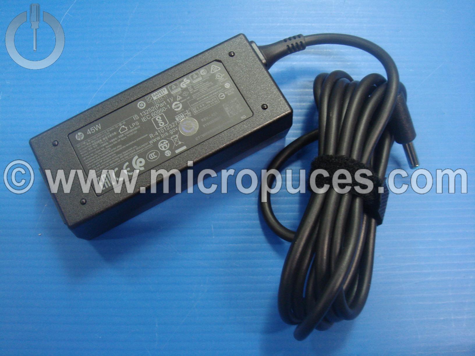 Chargeur d'origine 19.5V 2.31A pour HP ( 45w conn bleu ) L25296-003