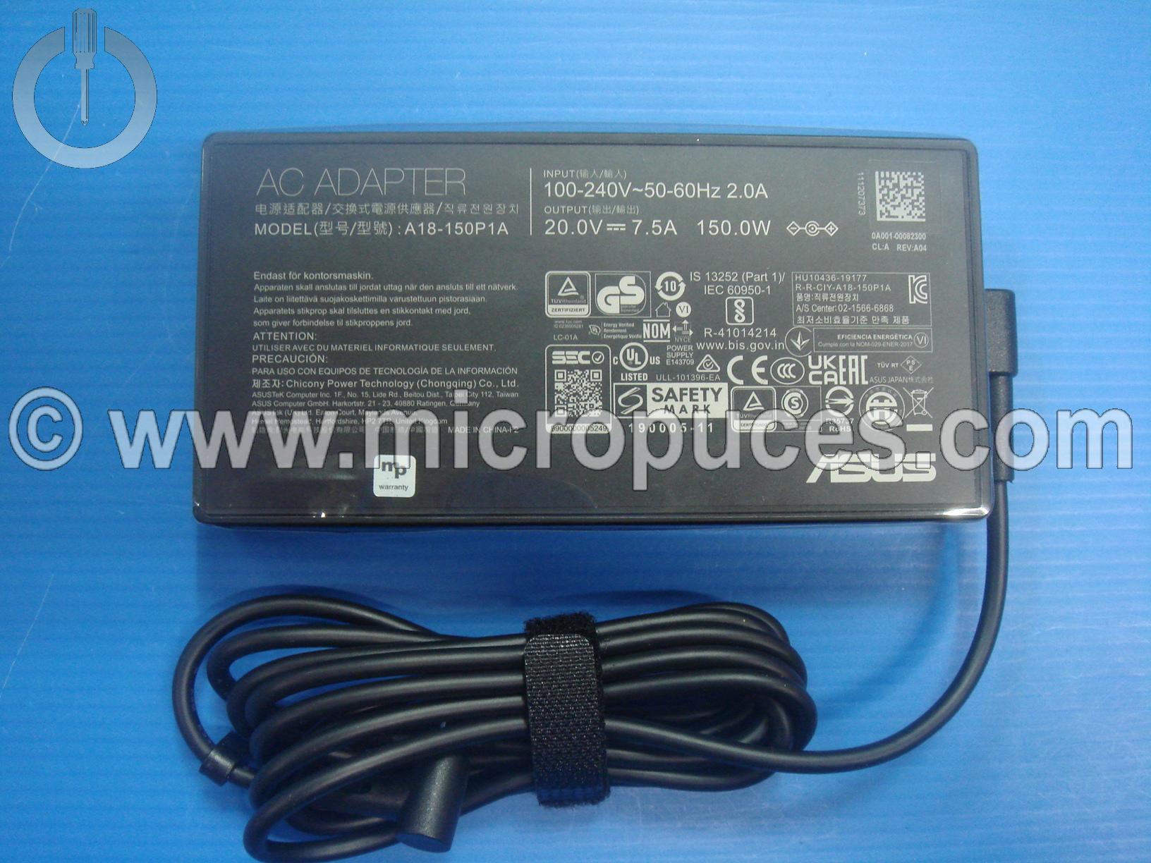 Chargeur d'origine 20V 7.5A pour ASUS BX535LH