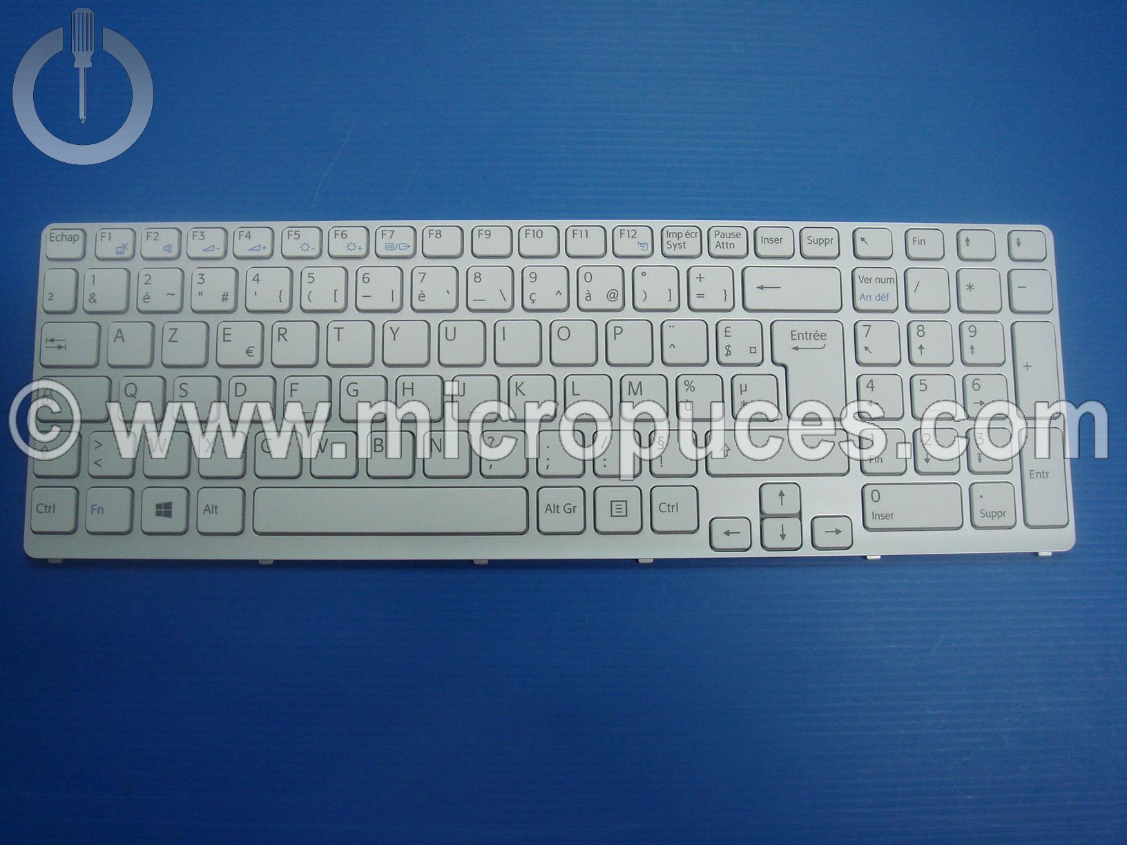 Clavier AZERTY blanc pour SONY SVE171