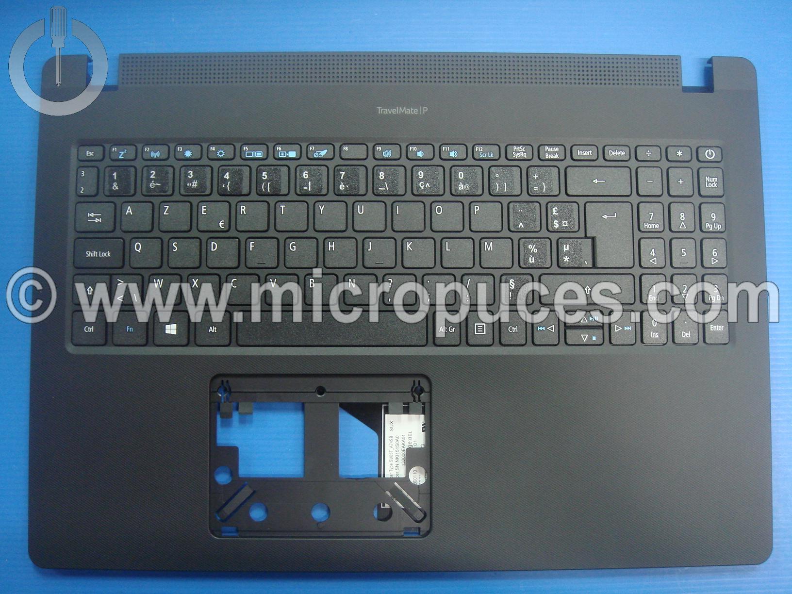 Clavier AZERTY + plasturgie pour ACER Travelmate P215-52 (vinyles)