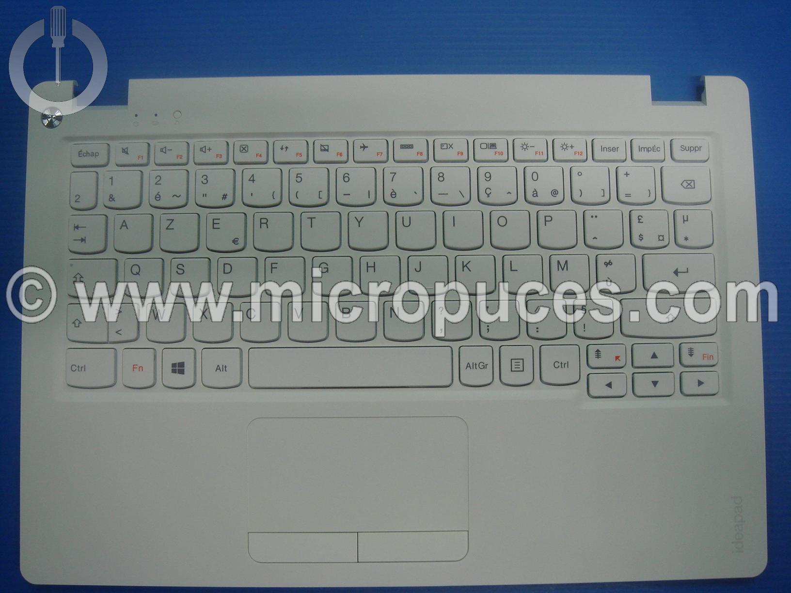 Clavier + plasturgie de dessus blanche pour LENOVO Ideapad 100S-11IBY