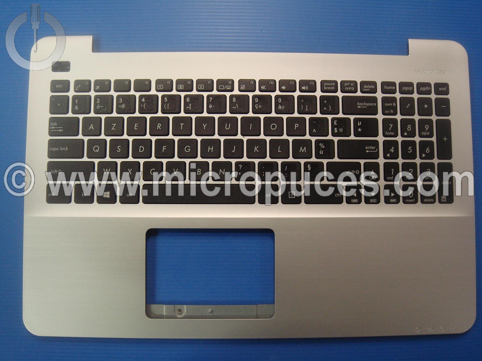 Clavier + top case gris AMERICAIN pour ASUS X555 X554