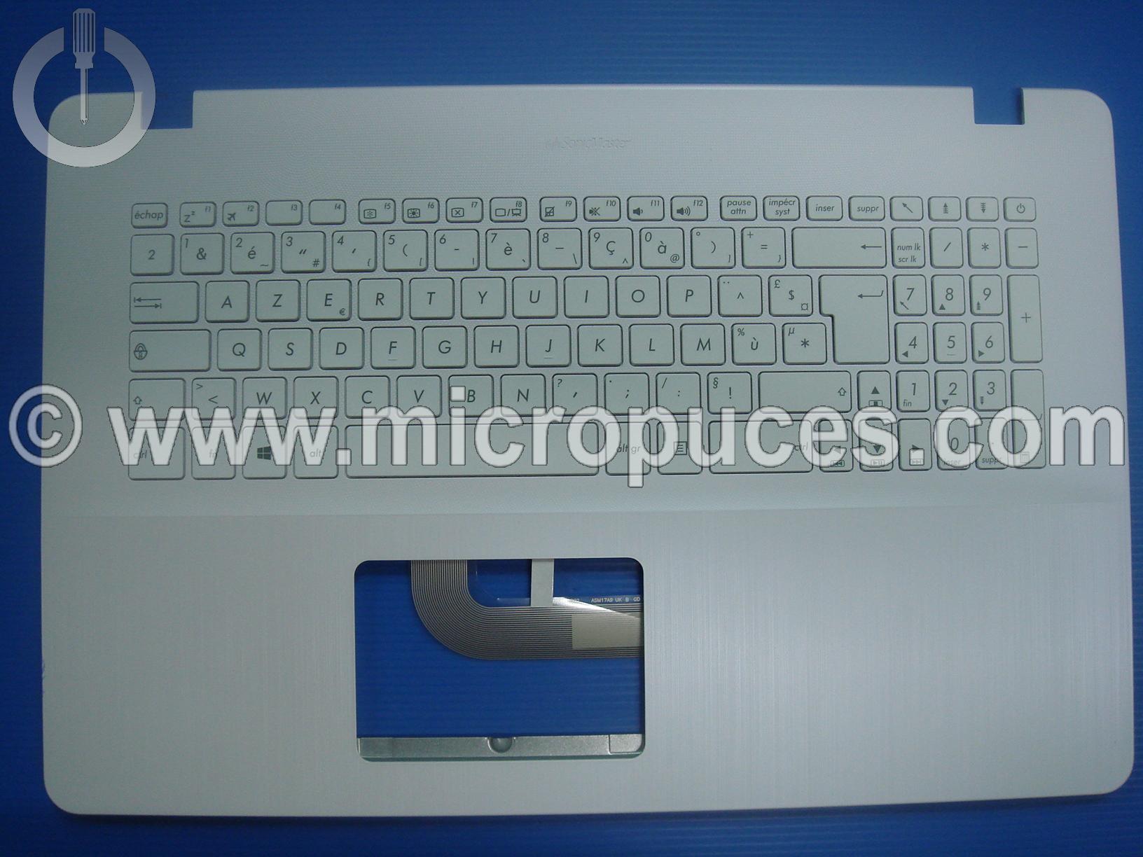 Plasturgie du dessus blanche + clavier NEUVE pour ASUS X705