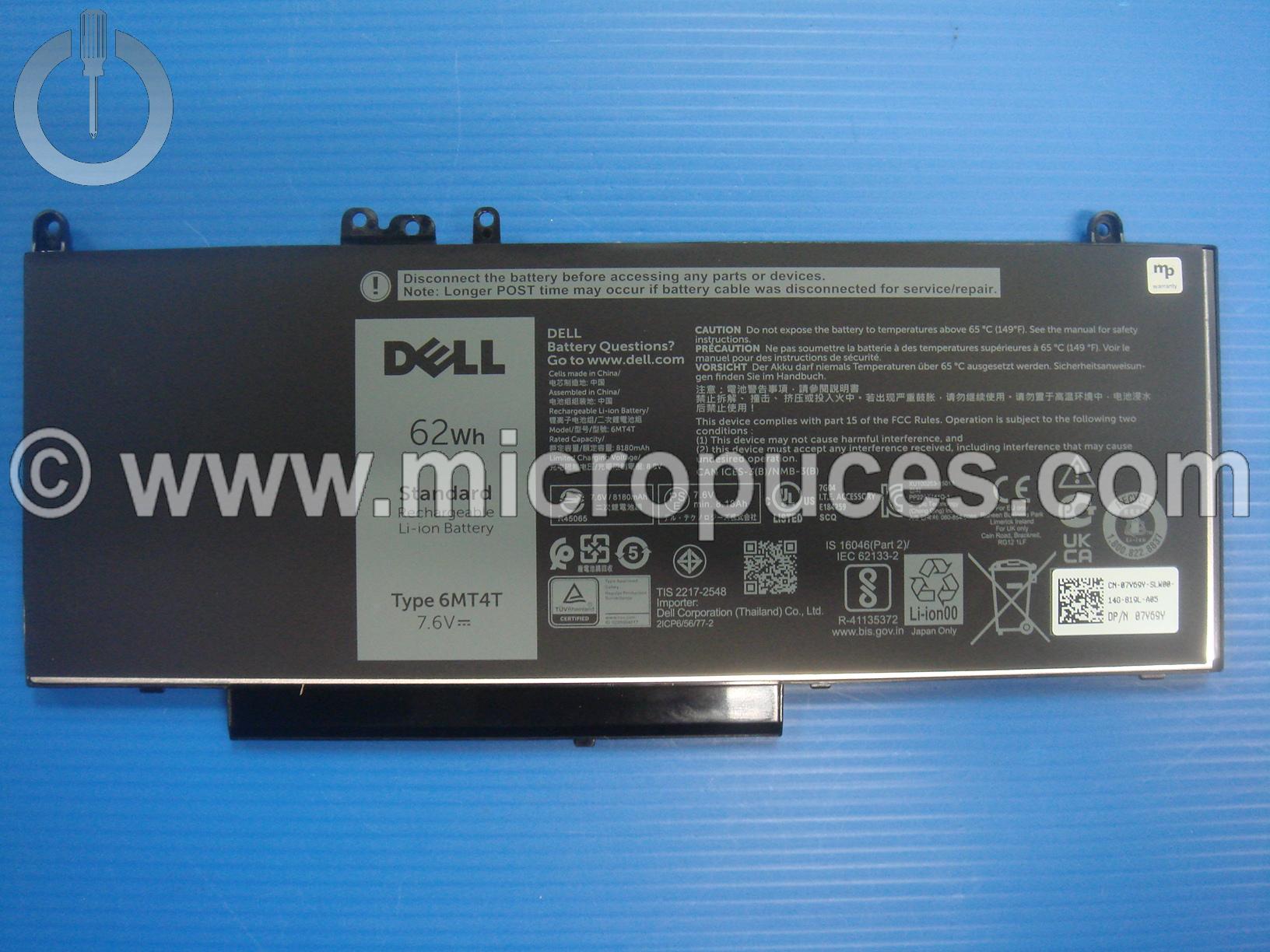 Batterie d'origine pour DELL