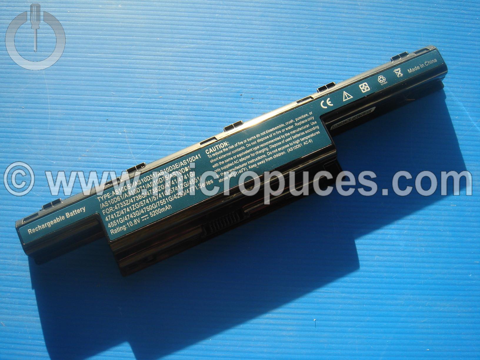 Batterie AS10D31 DE REMPLACEMENT pour ACER et Packard Bell