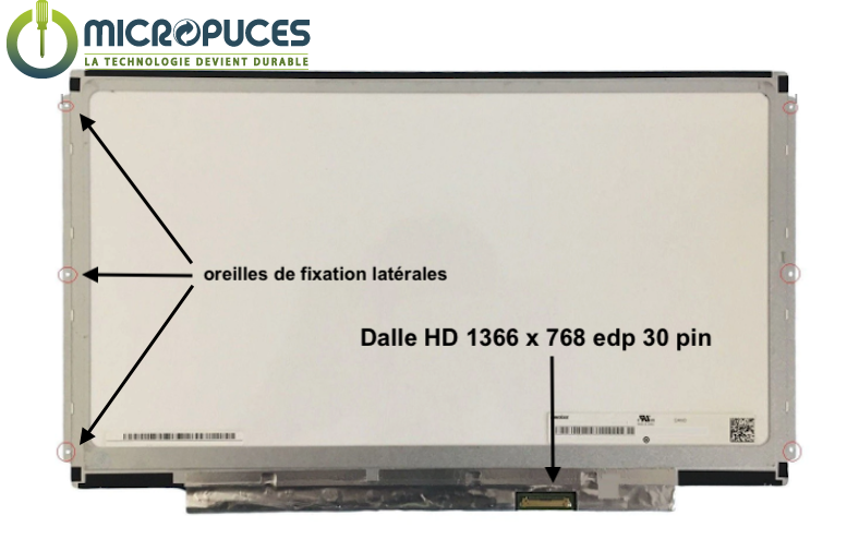 Ecran LED 13.3" HD SLIM (30 pin) B133XTN01.6 H/W:1A