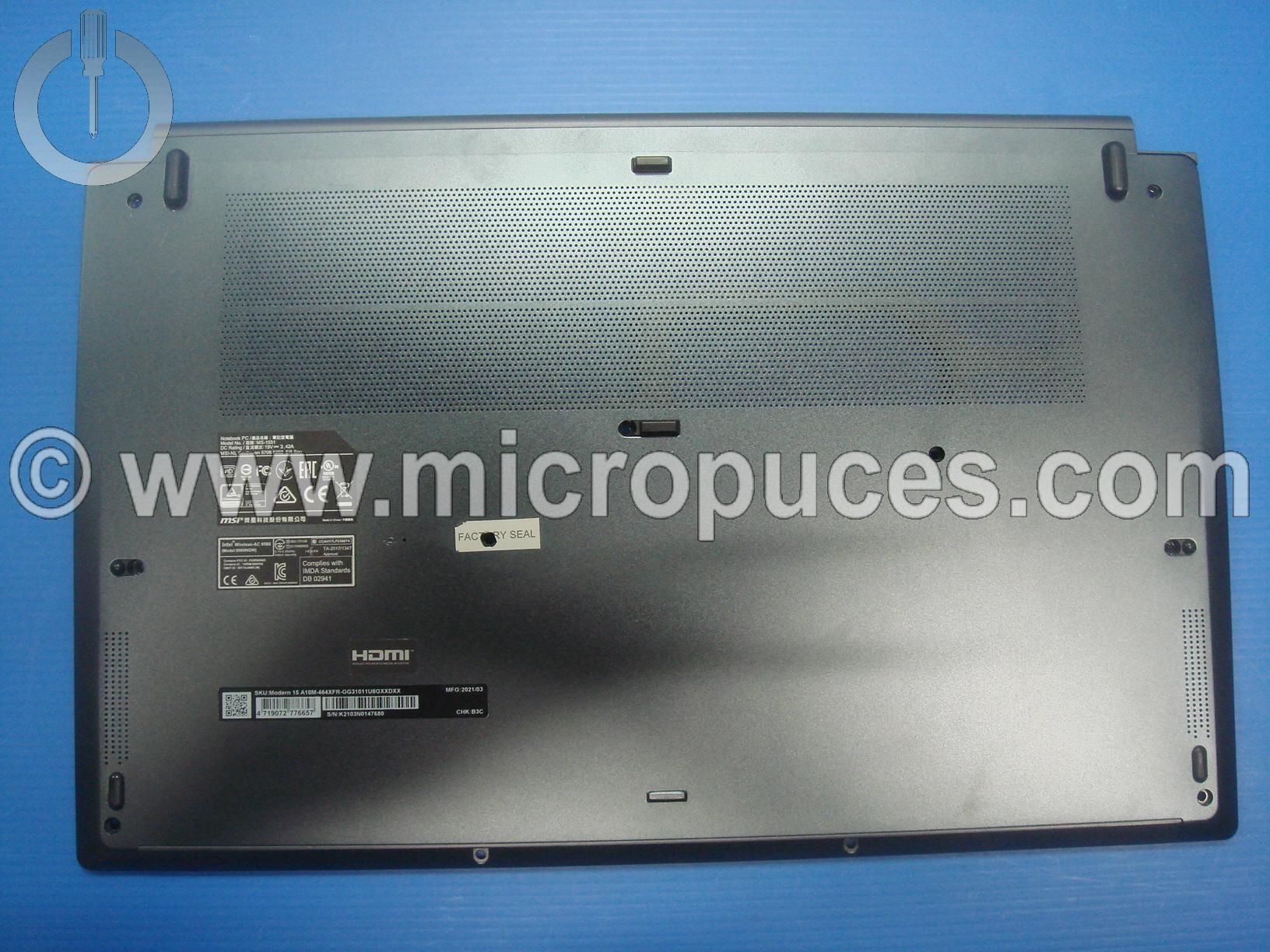 Plasturgie de dessous pour MSI Modern 15 MS1551 (UMA)