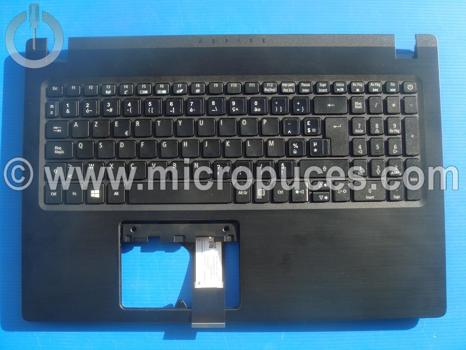 Clavier NEUF AZERTY + plasturgie pour ACER A315 (vinyle)