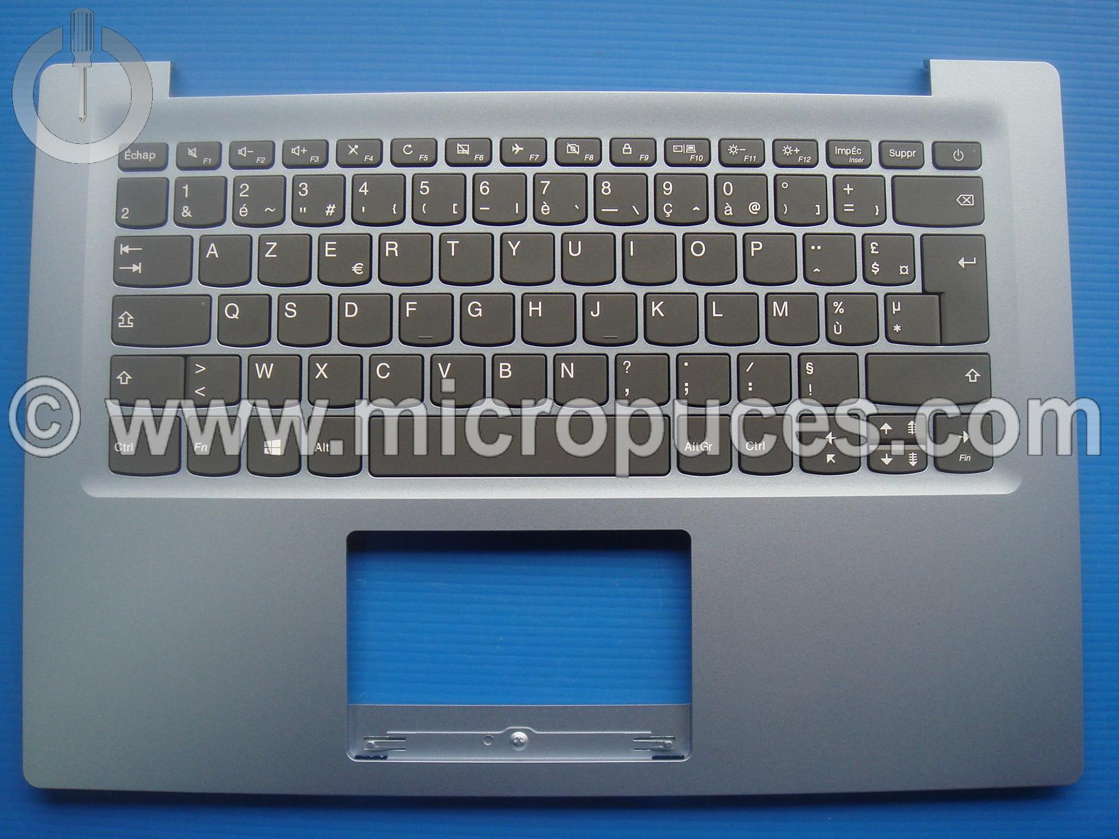 Clavier AZERTY + plasturgie du dessus pour Lenovo IdeaPad 120S-14IAP bleu clair