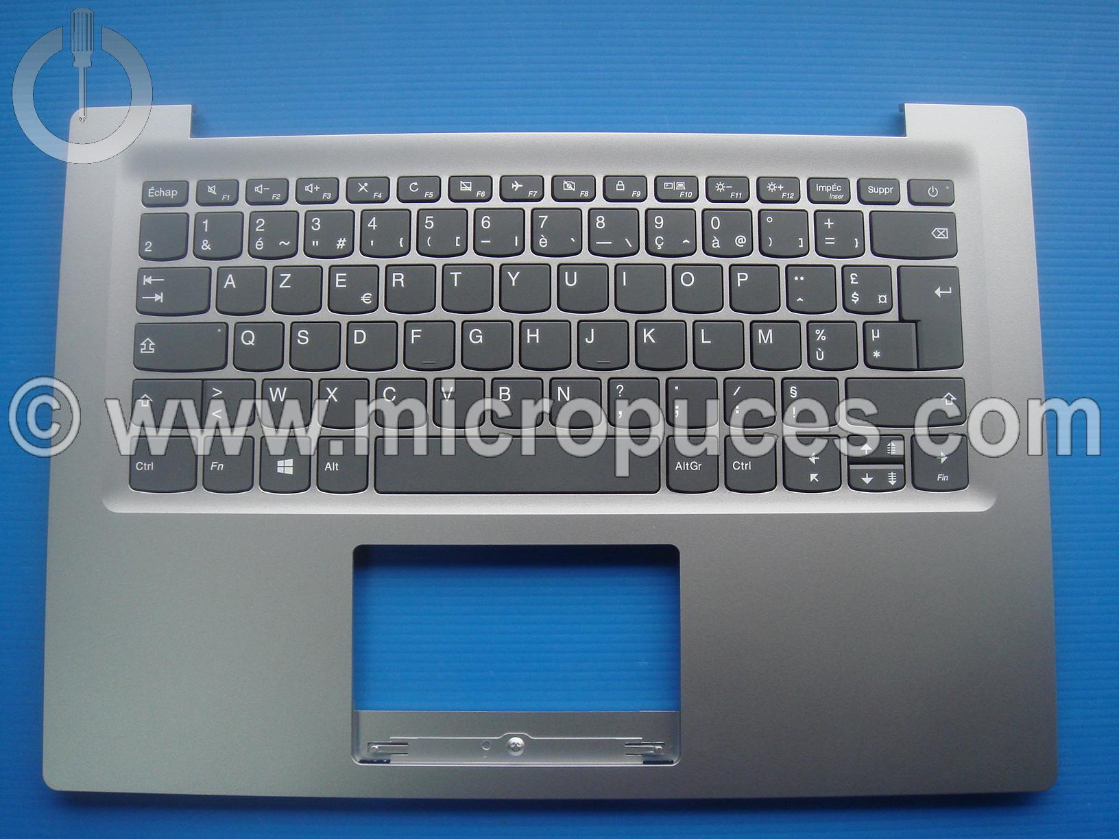 Clavier AZERTY + plasturgie du dessus pour Lenovo IdeaPad 120S-14IAP gris