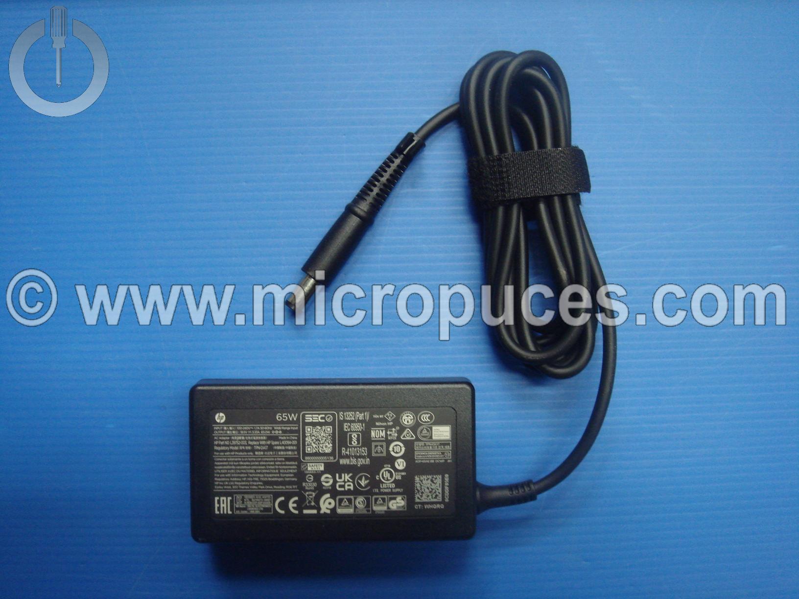 Chargeur NEUF Alimentation 19.5V 3.33A pour HP