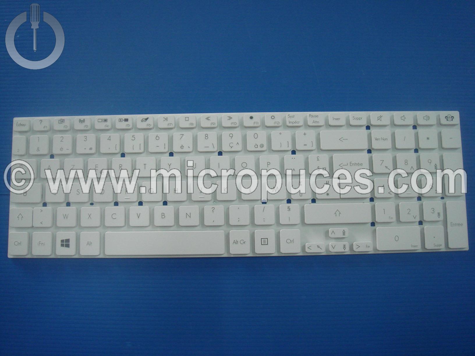 Clavier blanc AZERTY pour PACKARD BELL EasyNote LS / LV / TS / TV