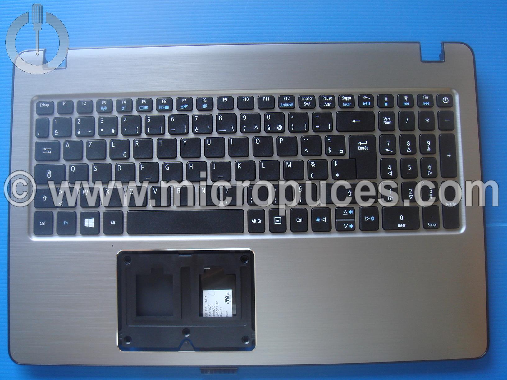 Clavier AZERTY + plasturgie Grise pour ACER Aspire F5-573