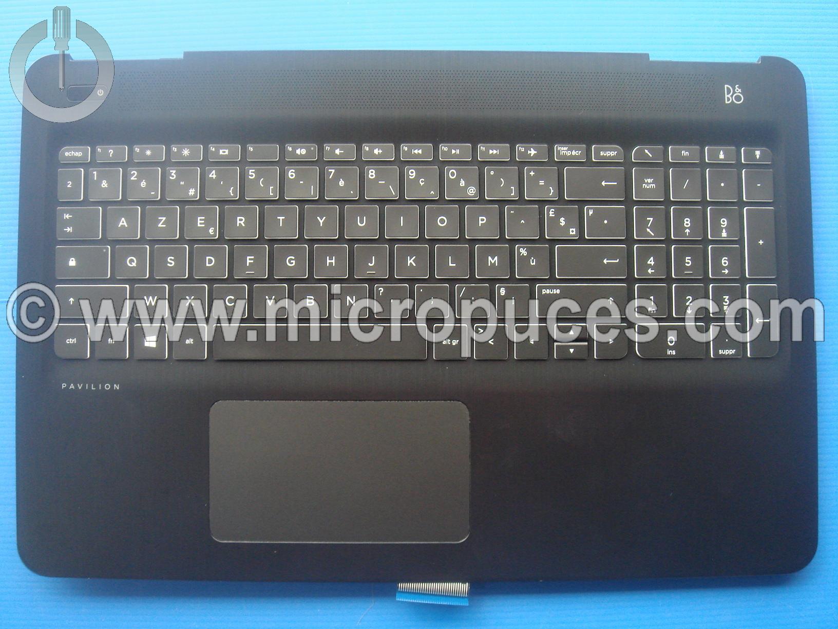 Clavier AZERTY + plasturgie noire pour HP 15-Bc