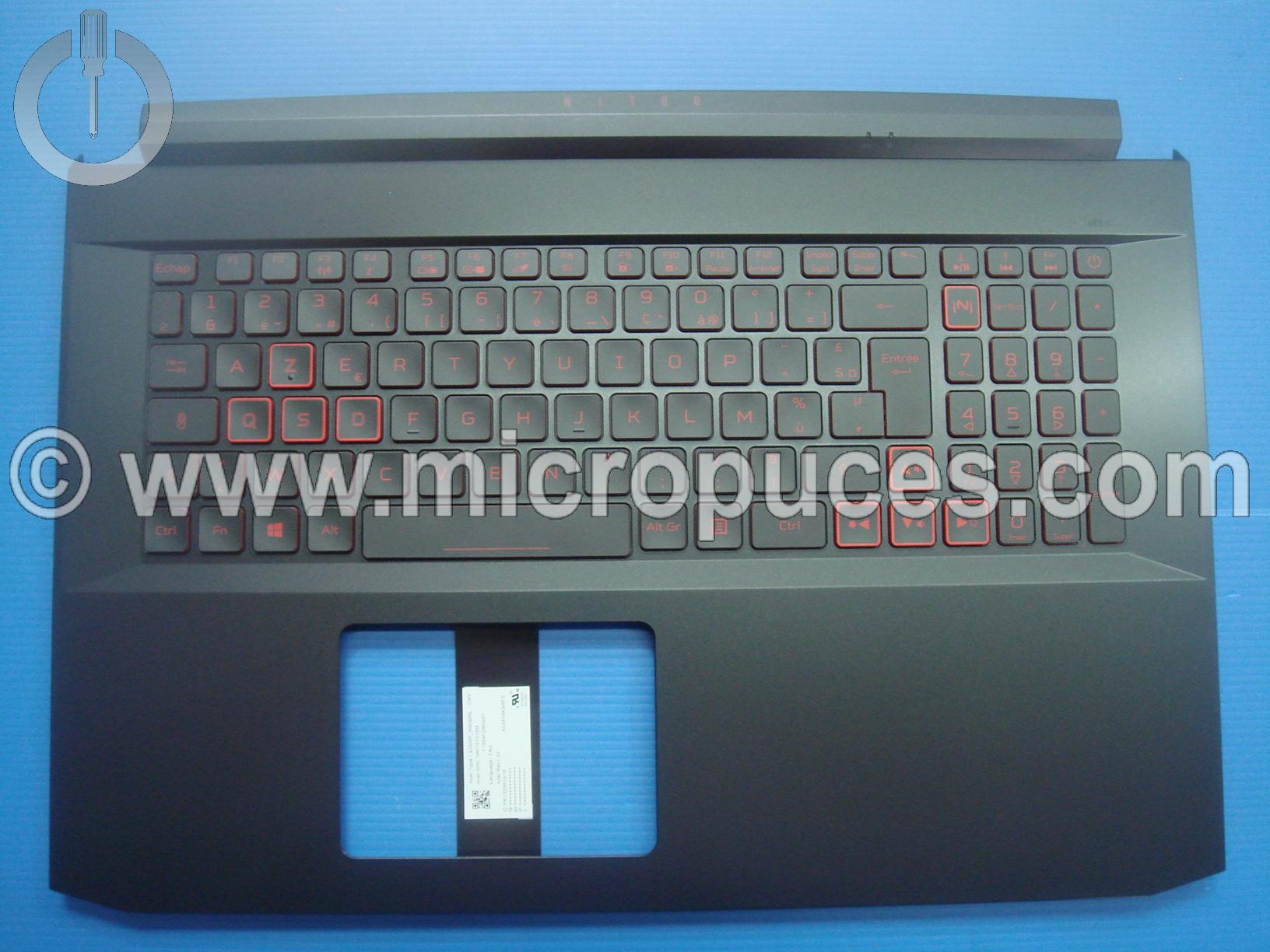 Plasturgie du dessus et clavier AZERTY pour Acer AN517-52 nappe clavier 29mm