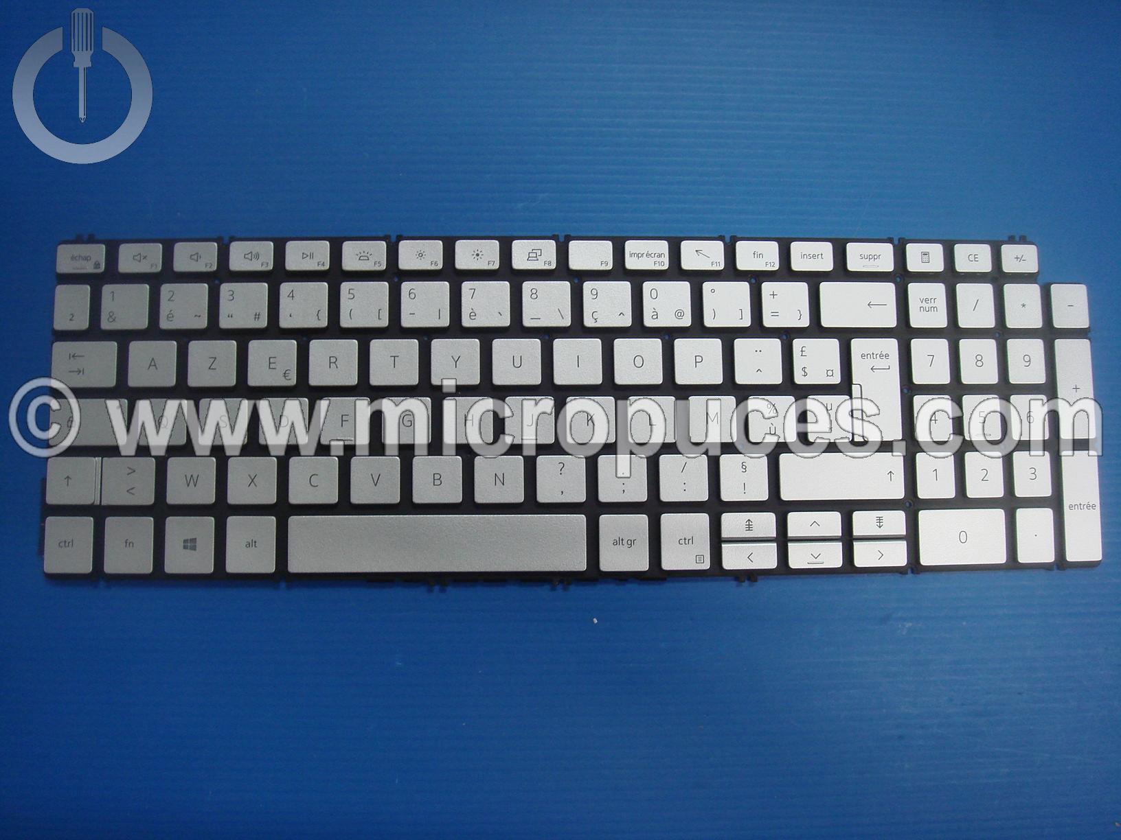 Clavier AZERTY argent pour DELL Inspiron 3501 3502 3505