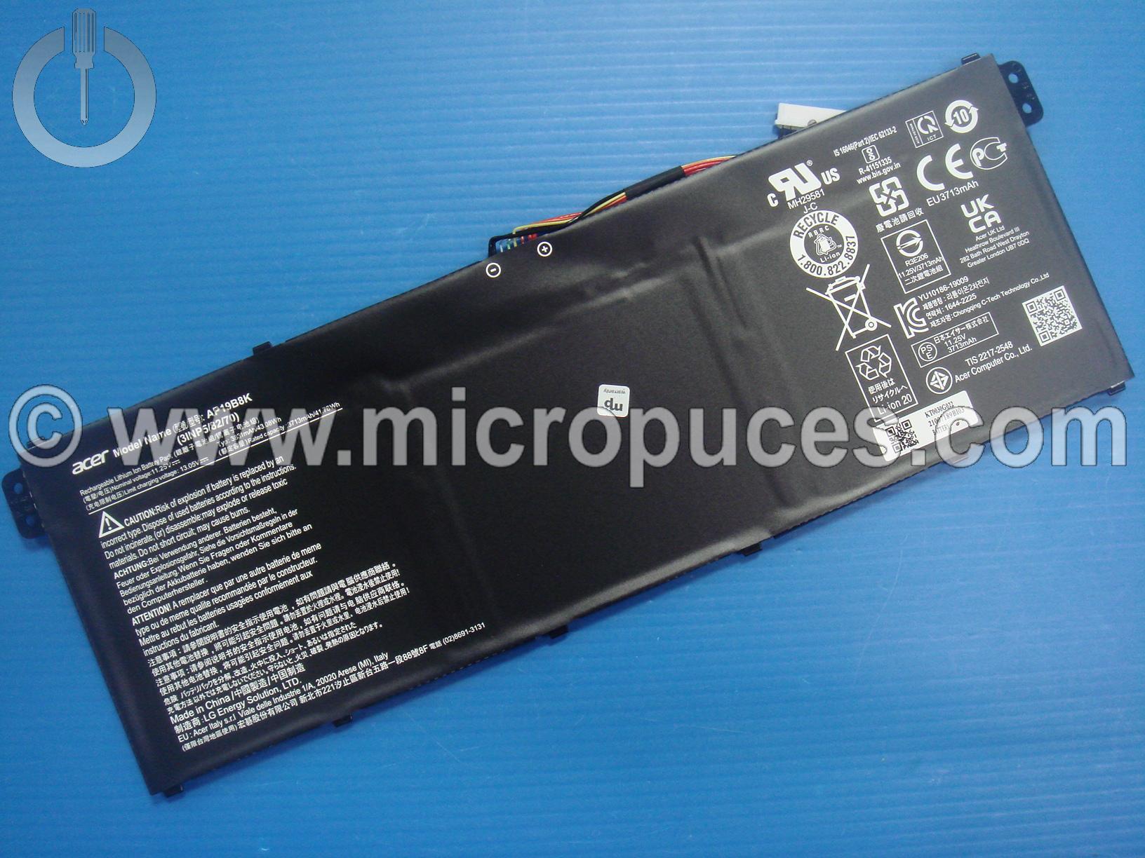 BATTERIE 3830MAH 3S1P.AP19B8K 11.25V 45W