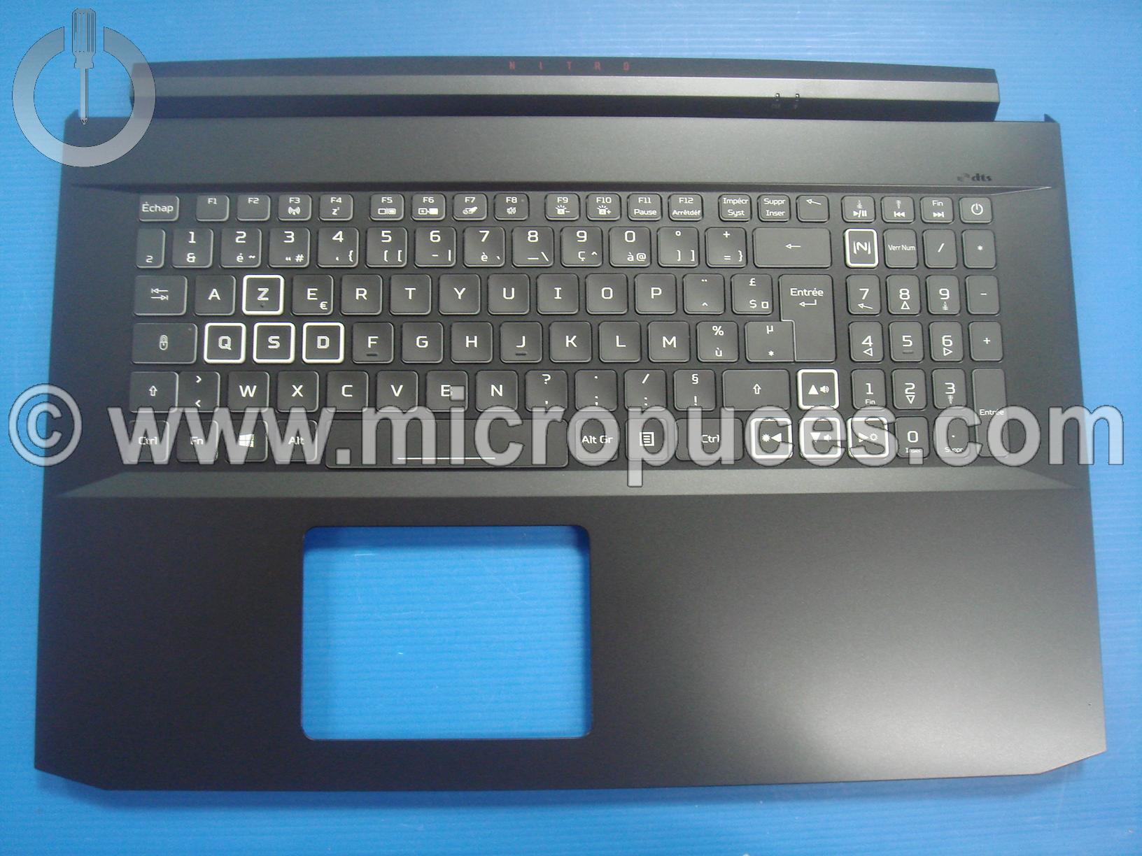 Plasturgie du dessus et clavier AZERTY pour Acer AN517-52 nappe clavier 16mm