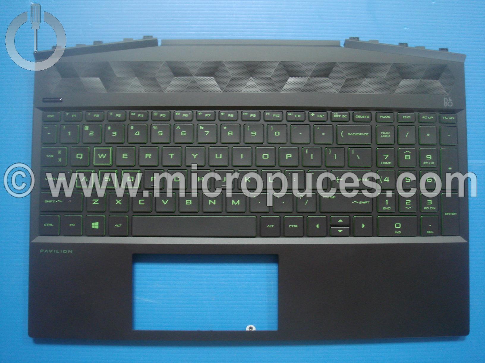 Clavier QWERTY + plasturgie de dessus pour HP Pavilion 15-DK