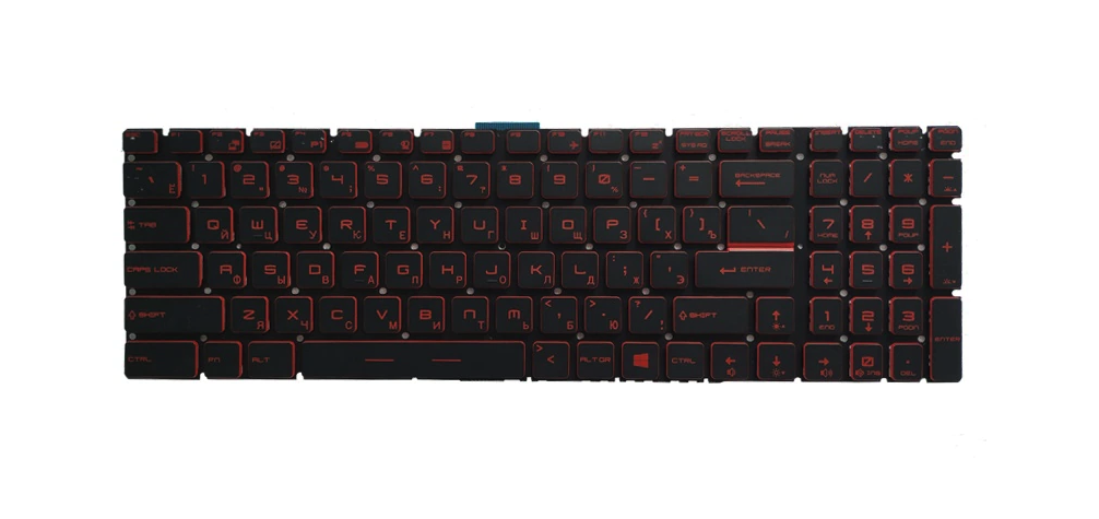 Clavier d'origine RUSSE rtro-clair RGB pour MSI ( lettres rouges )