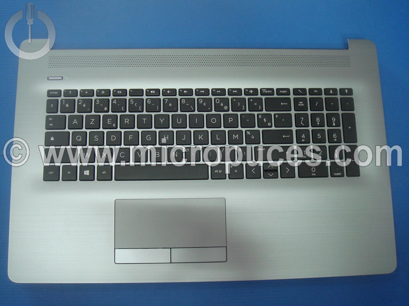 Clavier AZERTY noir + plasturgie du dessus Gris pour HP Pavilion 17-by