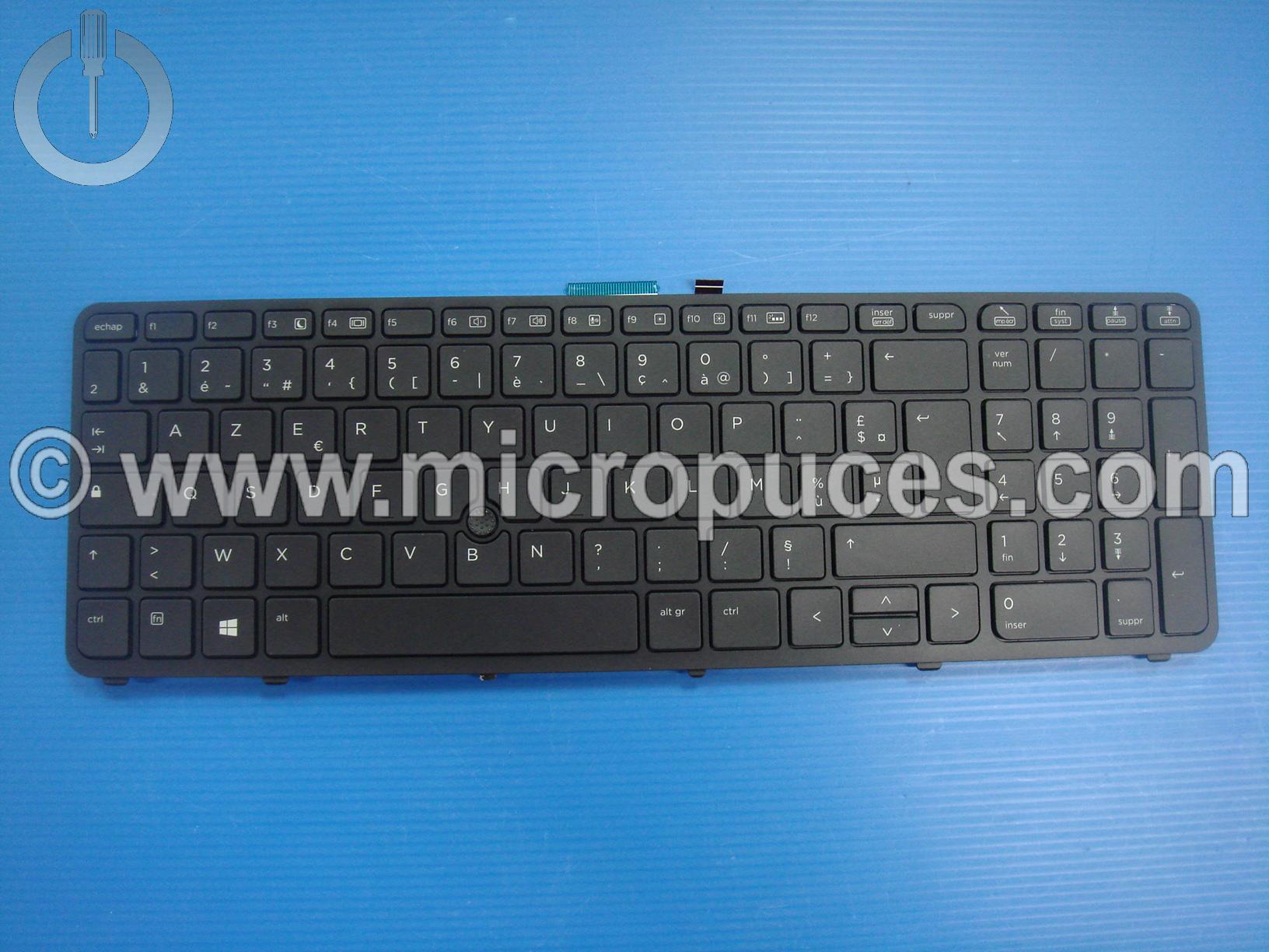 Clavier AZERTY pour HP ZBOOK 15 ou 17 G1 ou G2 rtro clair