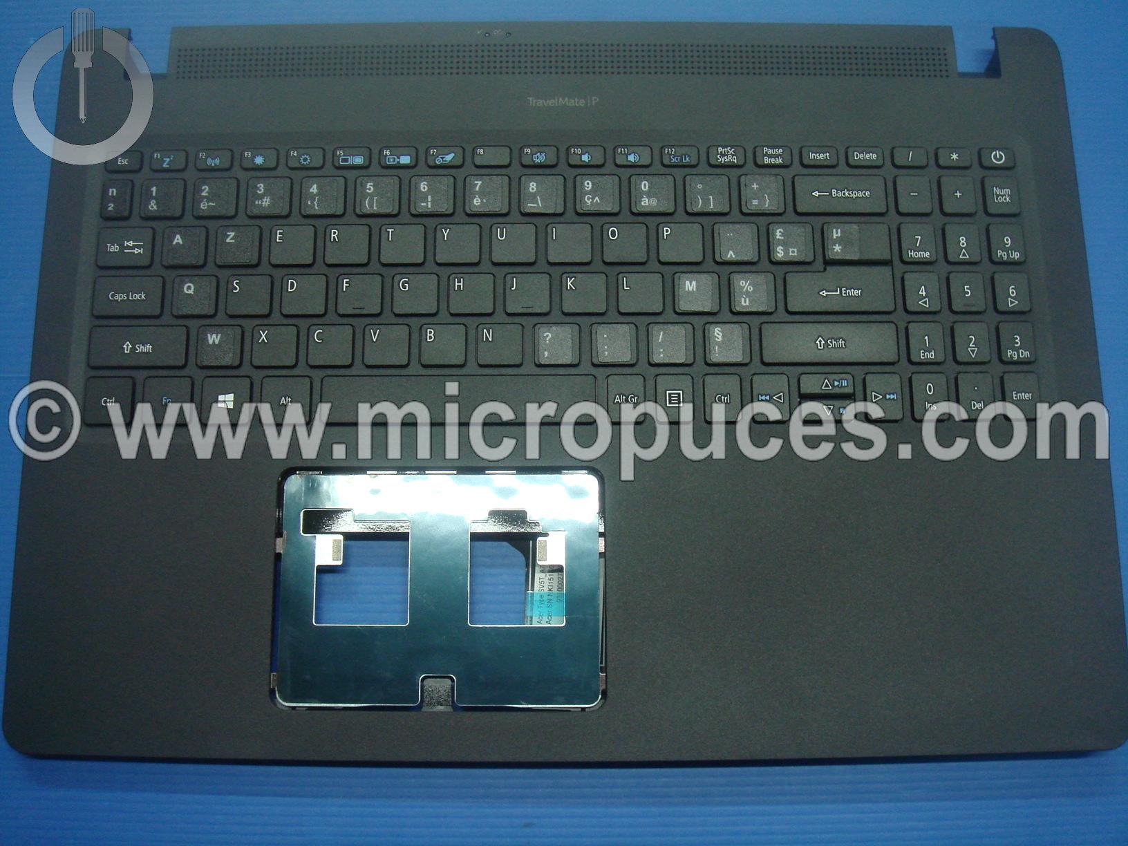 Clavier AZERTY + plasturgie du dessus pour ACER TravelMate P215-51 ( vinyle )