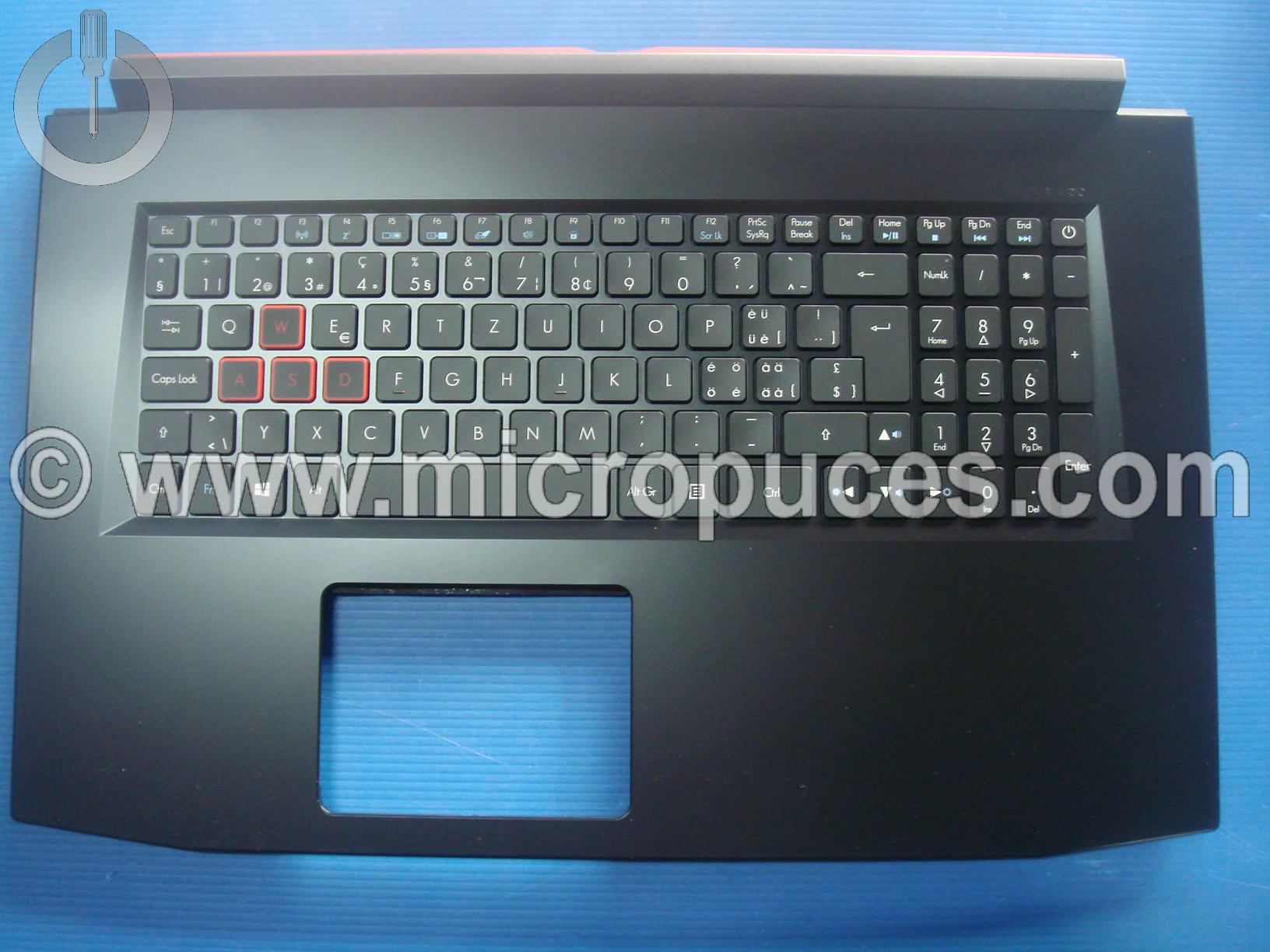 Clavier QWERTY suisse et plasturgie noire pour Acer PH317-51