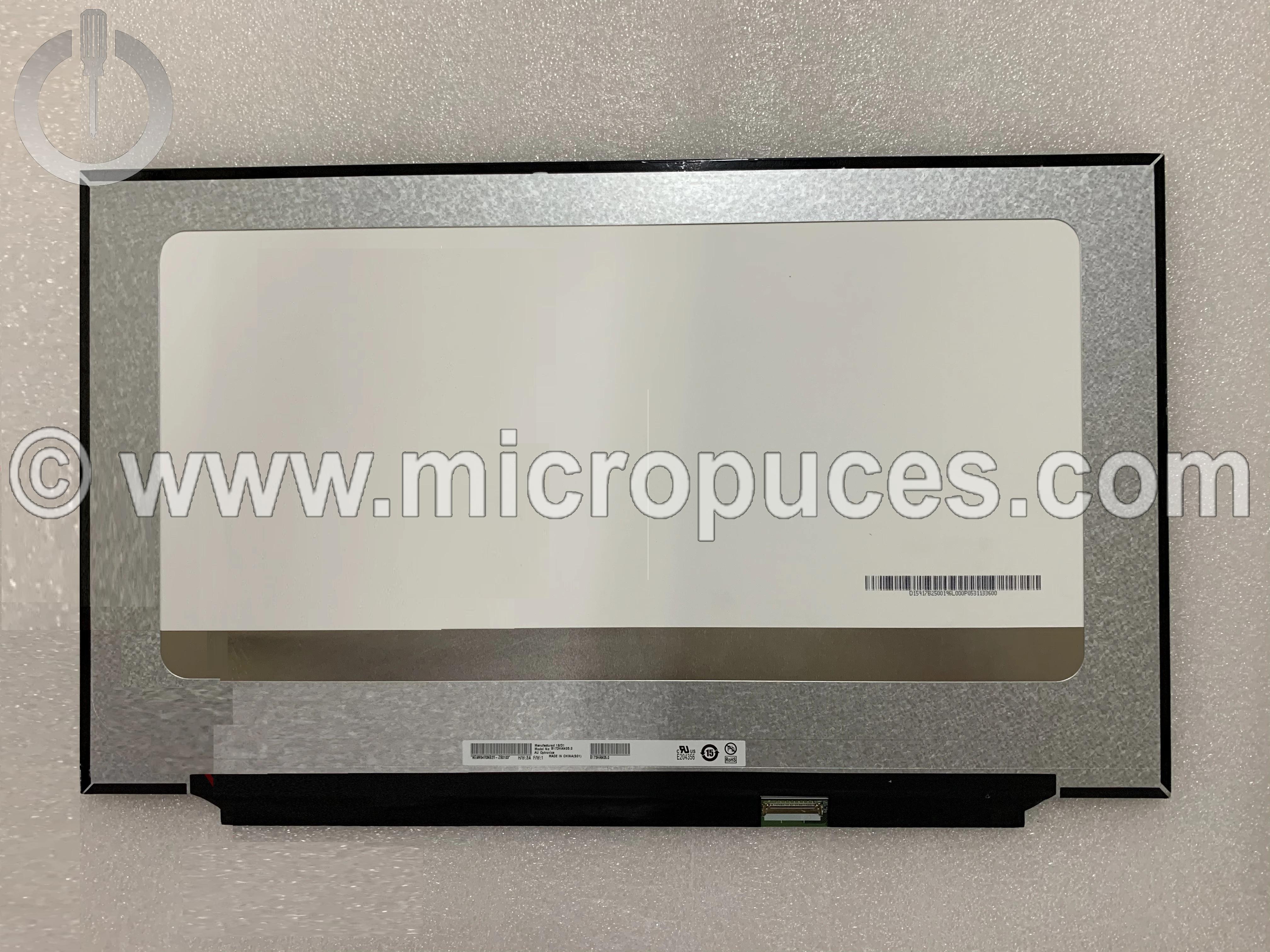 Ecran 17.3" 40 pin Slim FHD 300Hz ( conn. à droite ) à coller