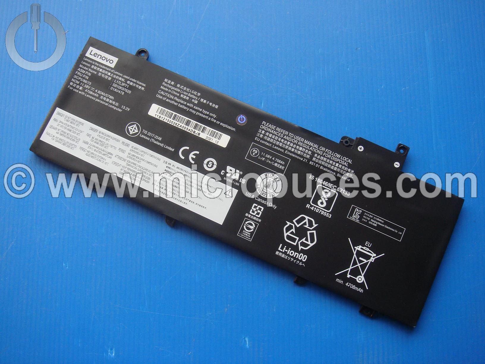 Batterie de remplacement pour Lenovo Thinkpad t480s