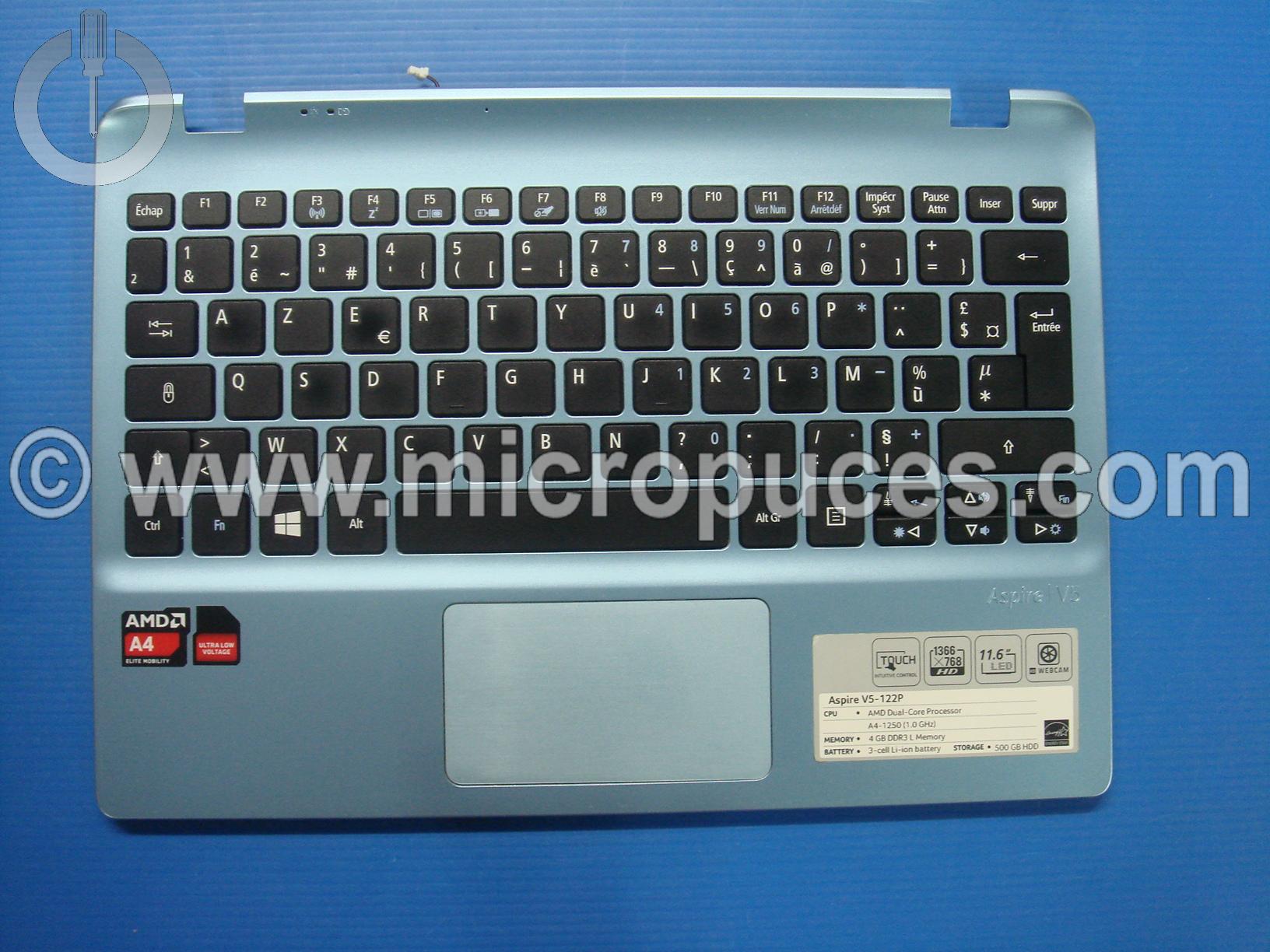 Clavier + plasturgie de dessus Bleu pour ACER Aspire V5-122P
