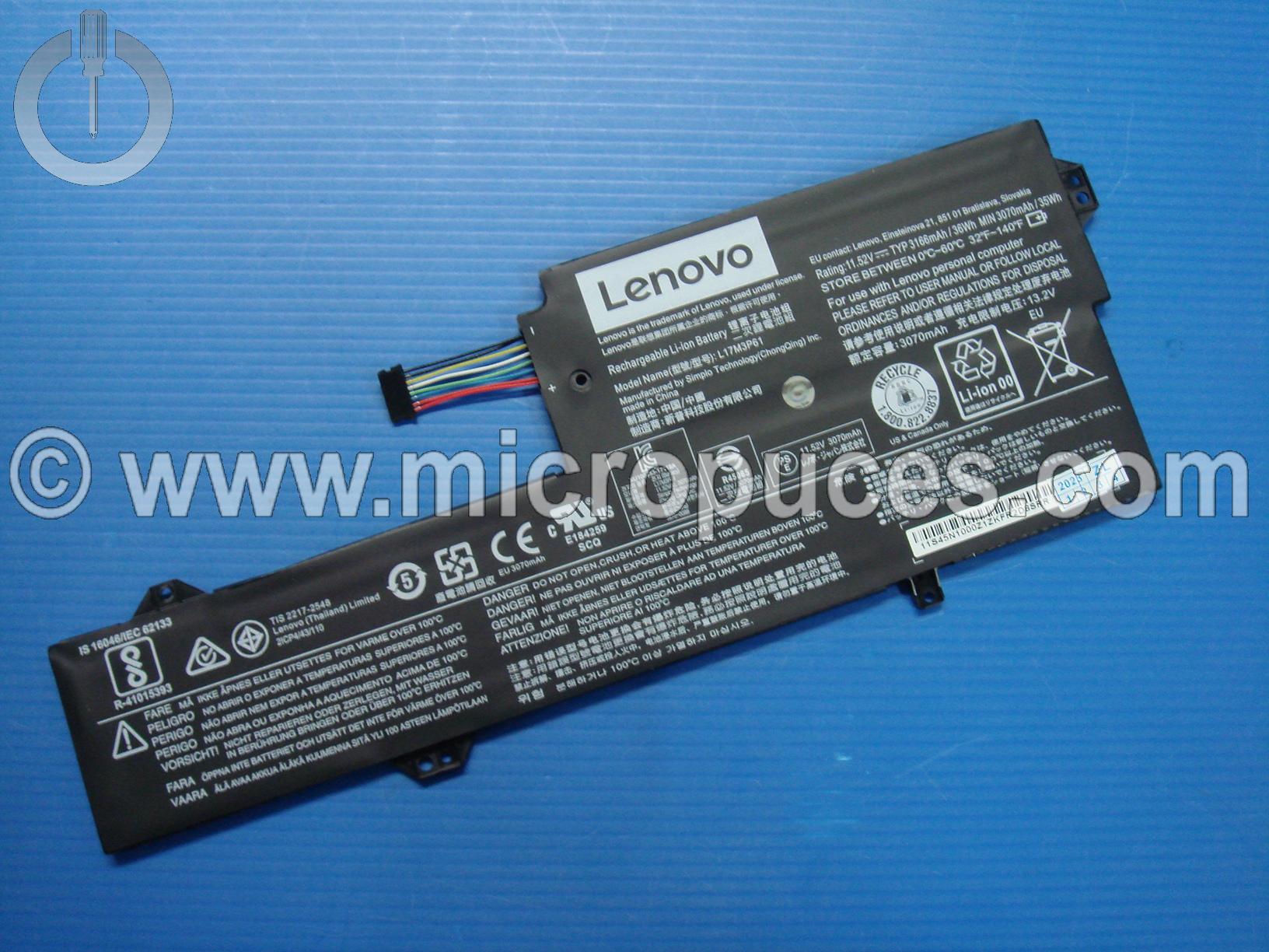 Batterie LENOVO L17C3P61 11.52V 36Wh 3cellules