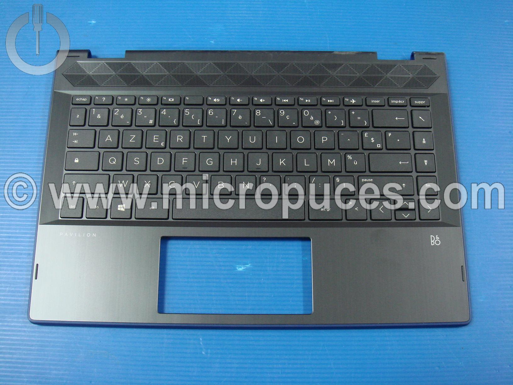 Clavier + plasturgie du dessus noire pour HP 14-CD ( bleu )