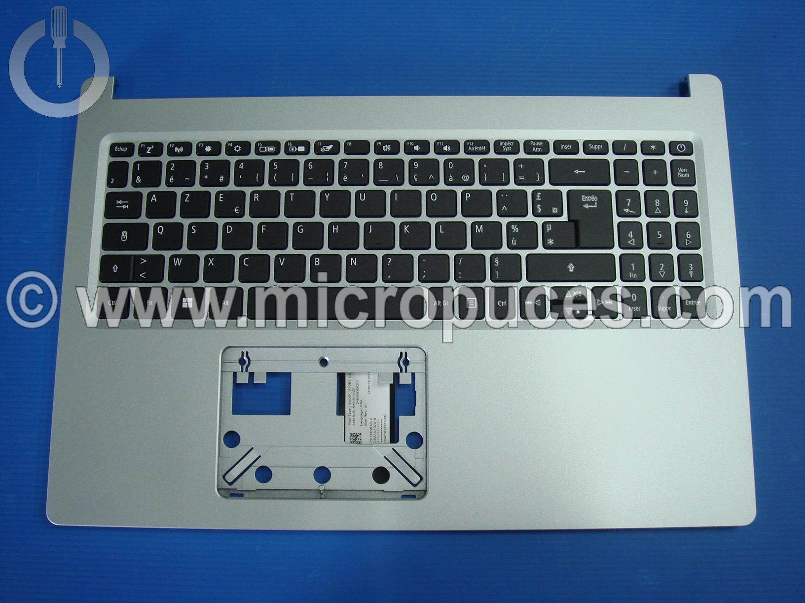 clavier AZERTY + top cover silver  pour ACER Aspire A515-44 ( sans rtro clairage )