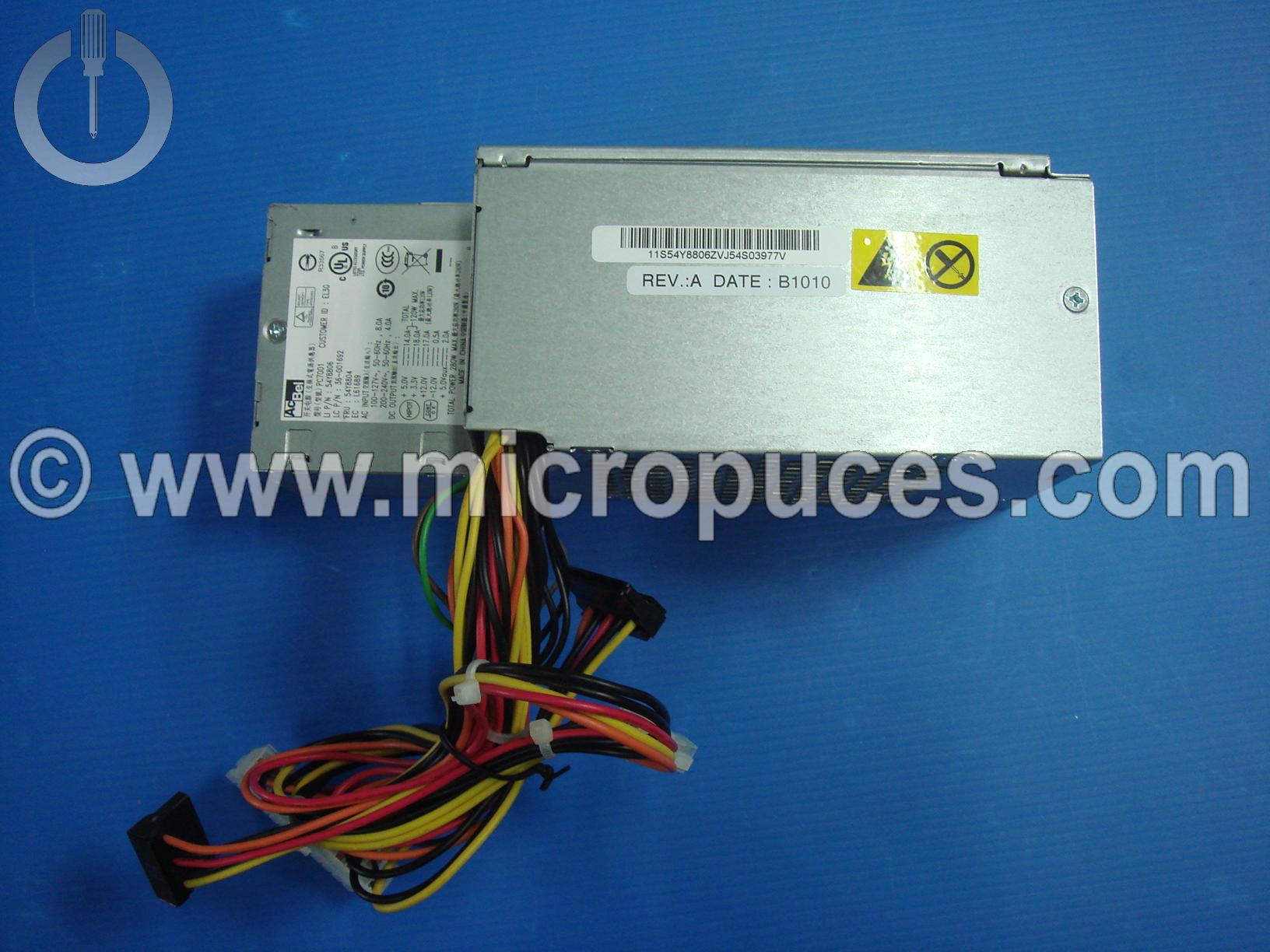 Alimentation 280W pour Lenovo Thinkcentre M57 M58p