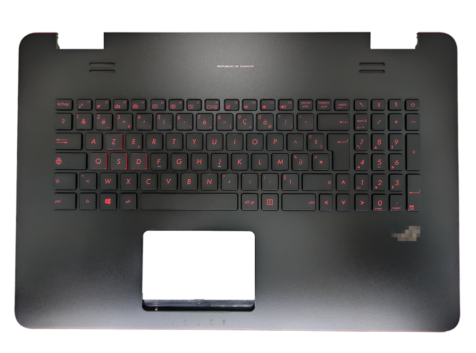 Clavier + plasturgie de dessus AZERTY rouge pour ASUS N751