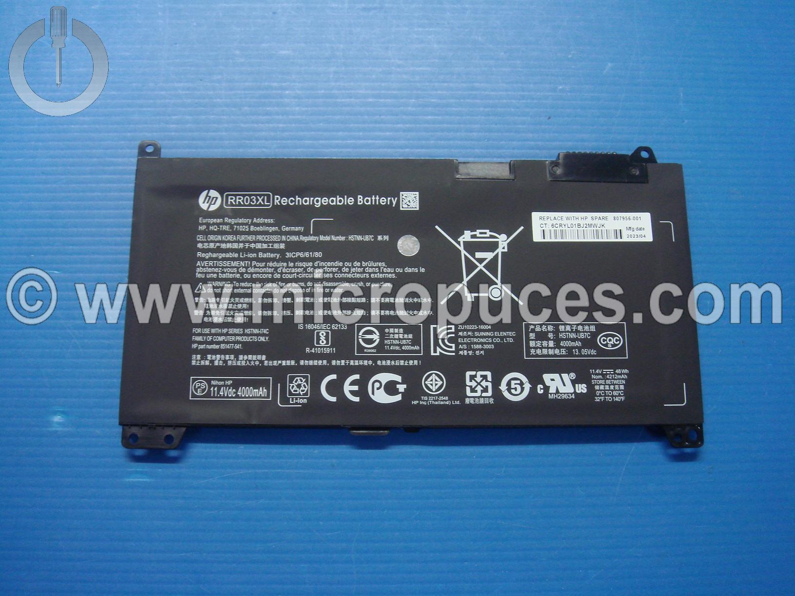 Batterie d'origine HP ProBook 430 G6 RR03XL