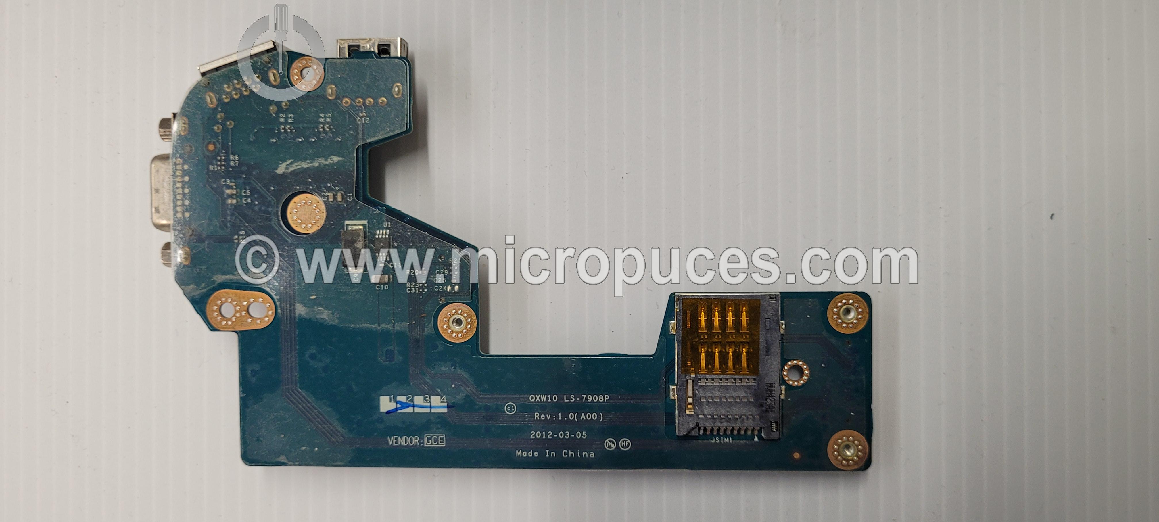 Carte fille connecteur USB VGA Ethernet DELL Latitude E5530