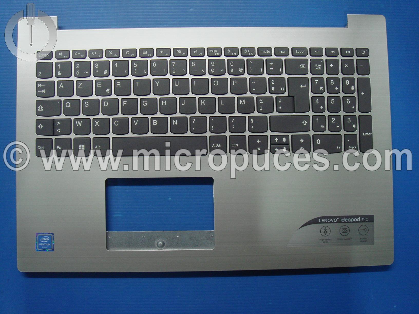 Clavier + plasturgie pour LENOVO Ideapad 320 gris silver