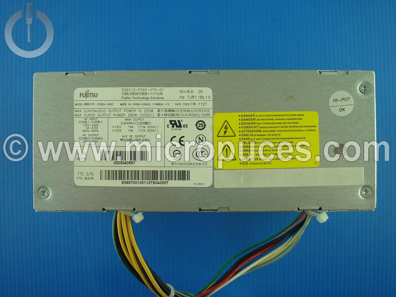 Alimentation 250W pour FUJITSU S26113