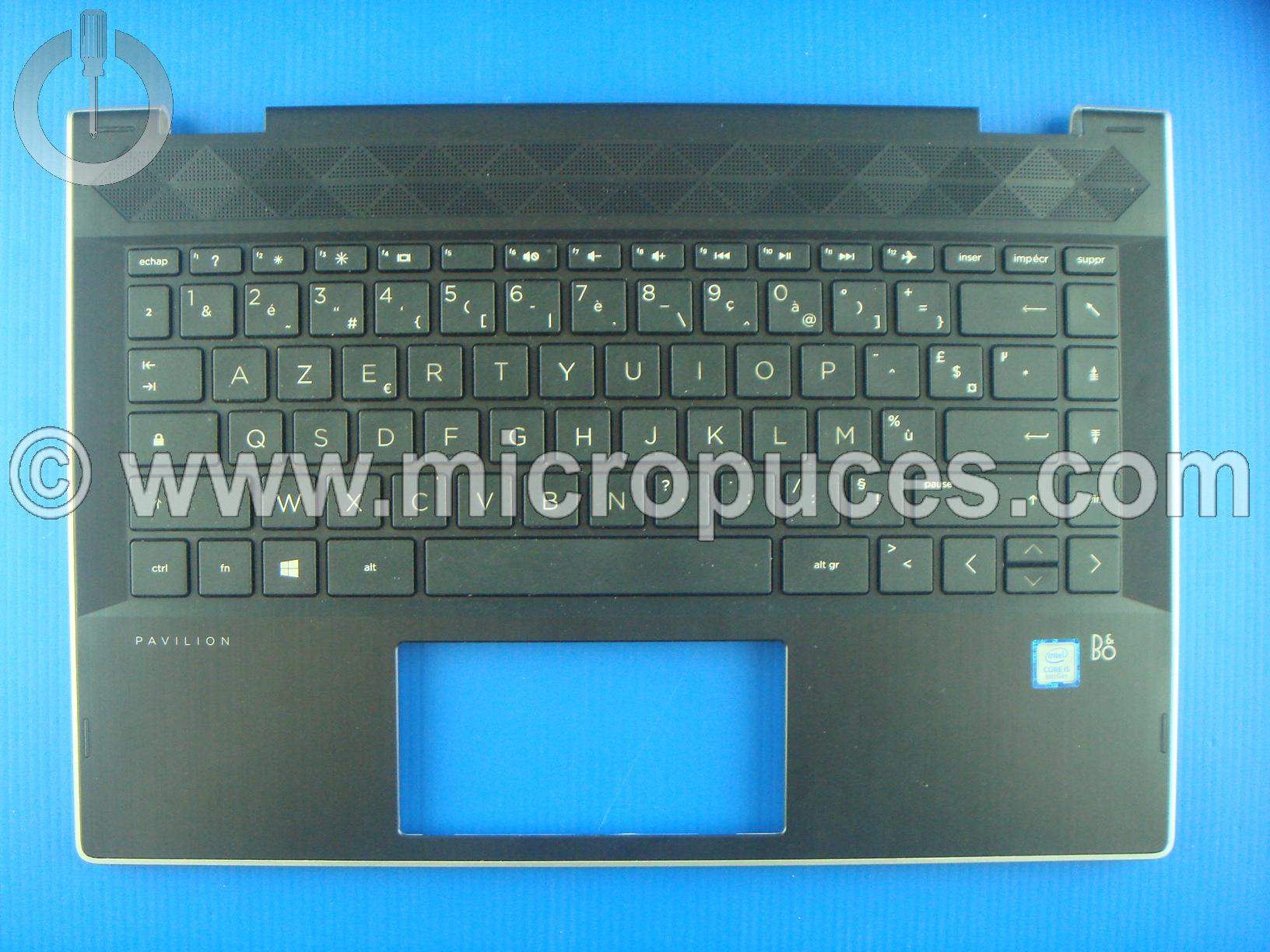 Clavier + plasturgie du dessus noire pour HP 14-CD ( silver )