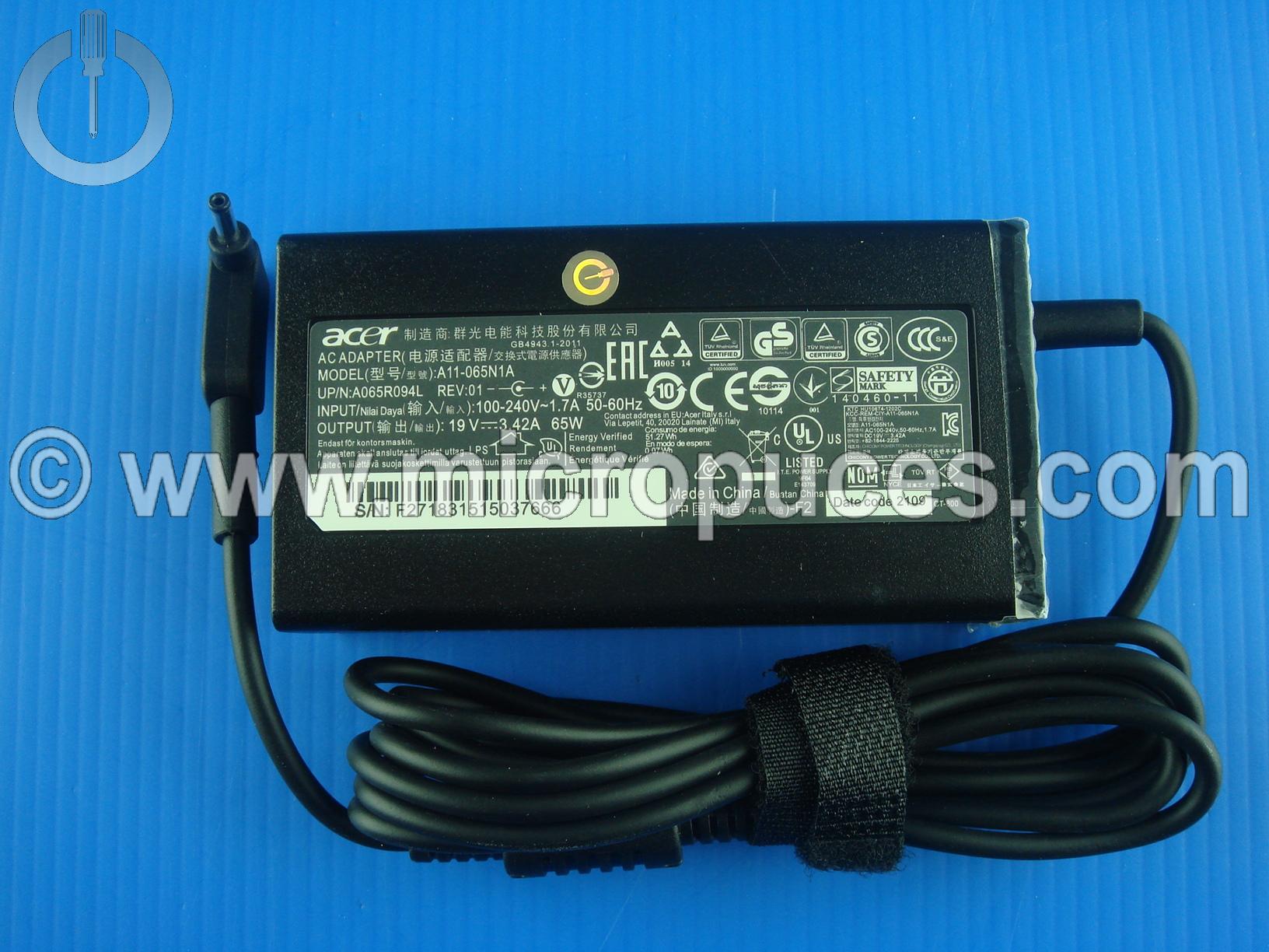 Chargeur pour ACER 65W 19V