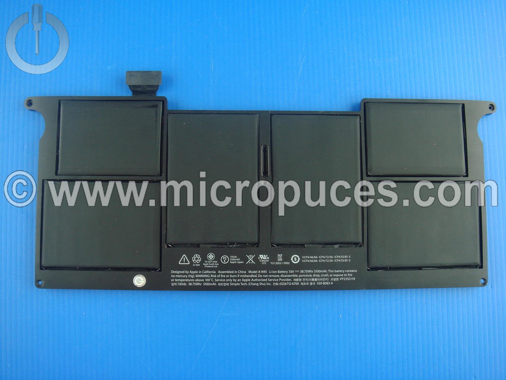 Batterie d'origine pour APPLE Macbook air 11.6" A1370 A1465